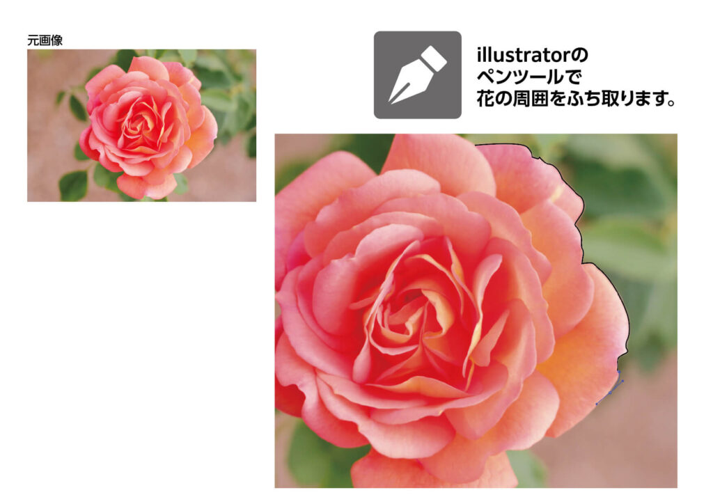 illustratorのペンツールでふち取り