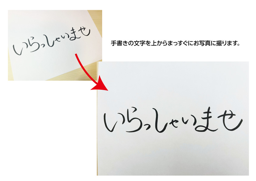 手書きの文字を写真に撮る